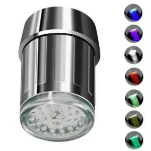 Multi-Color Changing LED Faucet Light Adapter for Bathroom & Kitchen Sink  Energy Saving, Easy Installation, No Battery Required (1 Pc)
