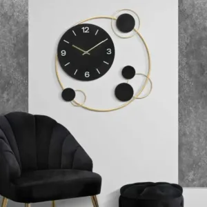 FK Metal Decorative Round Iron Metal Clock for Living Room, Bedroom, Office