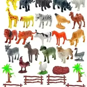 Prosper Realistic Animal Figures – 30 Pc Small Jungle & Farm Set