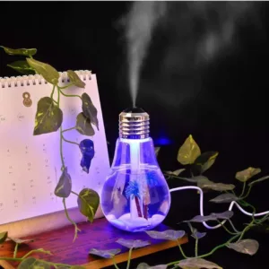 USB Air Freshener Bulb Humidifier with LED Night Light Cool Mist Ultrasonic Aroma Diffuser for Car Home Office