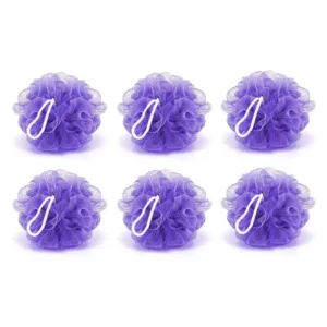 Bath Shower Loofah Sponge Pouf Body Scrubber (Pack of 6Pcs)