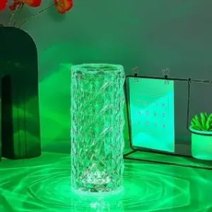Rechargeable Crystal Diamond Table Lamp with Touch Control & Remote | USB LED Night Lamp for Bedroom, Living Room & Home Décor ( default, Standard )