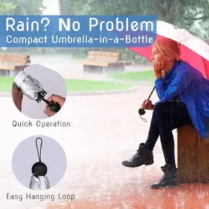 Capsule Shape Mini Folding Umbrella with Storage Case | Portable Pocket Umbrella | Waterproof Travel Umbrella for Men & Women ( default, OS )
