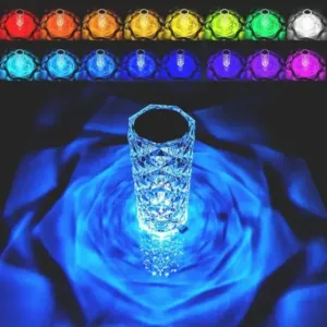 Rechargeable Crystal Diamond Table Lamp with Touch Control & Remote | USB LED Night Lamp for Bedroom, Living Room & Home Décor ( default, Standard )