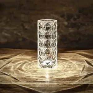 Rechargeable Crystal Diamond Table Lamp with Touch Control & Remote | USB LED Night Lamp for Bedroom, Living Room & Home Décor ( default, Standard )
