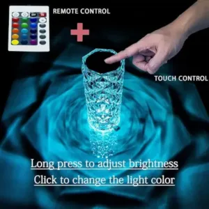 Rechargeable Crystal Diamond Table Lamp with Touch Control & Remote | USB LED Night Lamp for Bedroom, Living Room & Home Décor ( default, Standard )