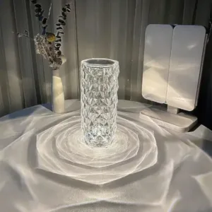 Rechargeable Crystal Diamond Table Lamp with Touch Control & Remote | USB LED Night Lamp for Bedroom, Living Room & Home Décor ( default, Standard )