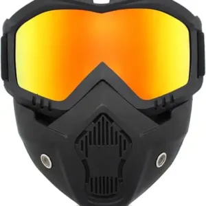 Motorcycle Riding Goggles with Detachable Face Mask | UV Protection Bike Riding Glasses for Bikers, Cycling & Outdoor Sports ( default, Standard )