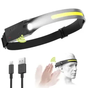 Rechargeable Motion Sensor LED Head Lamp | USB Type-C Headlight Torch for Camping, Running, Fishing & Outdoor Activities ( default, Standard )